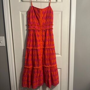 Orange and pink JCrew maxi dress size 0